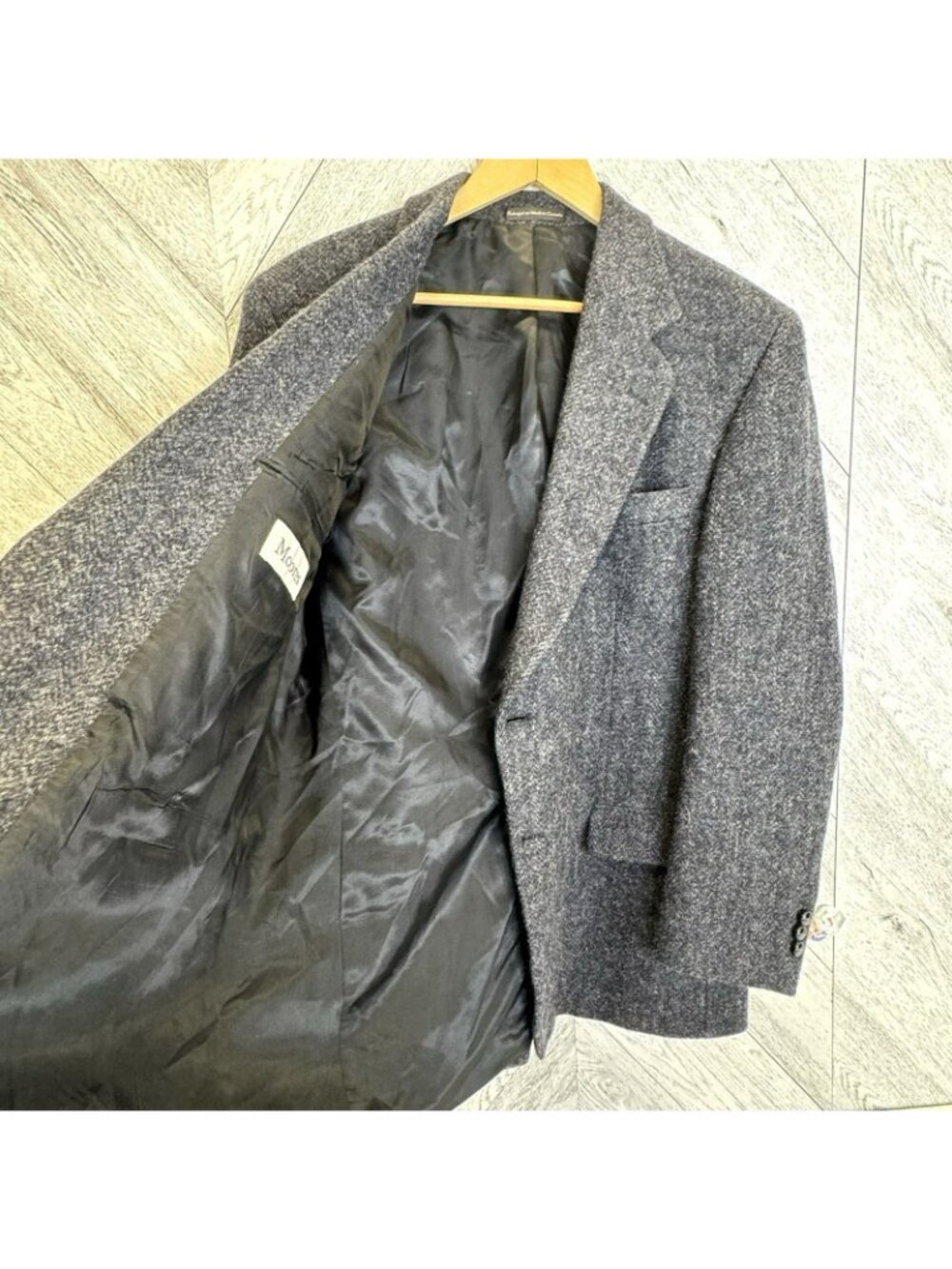 Vintage Harris Tweed Blazer Sport Coat Jacket Mens Size 42R Charcoal Gray Wool - Picture 5 of 8